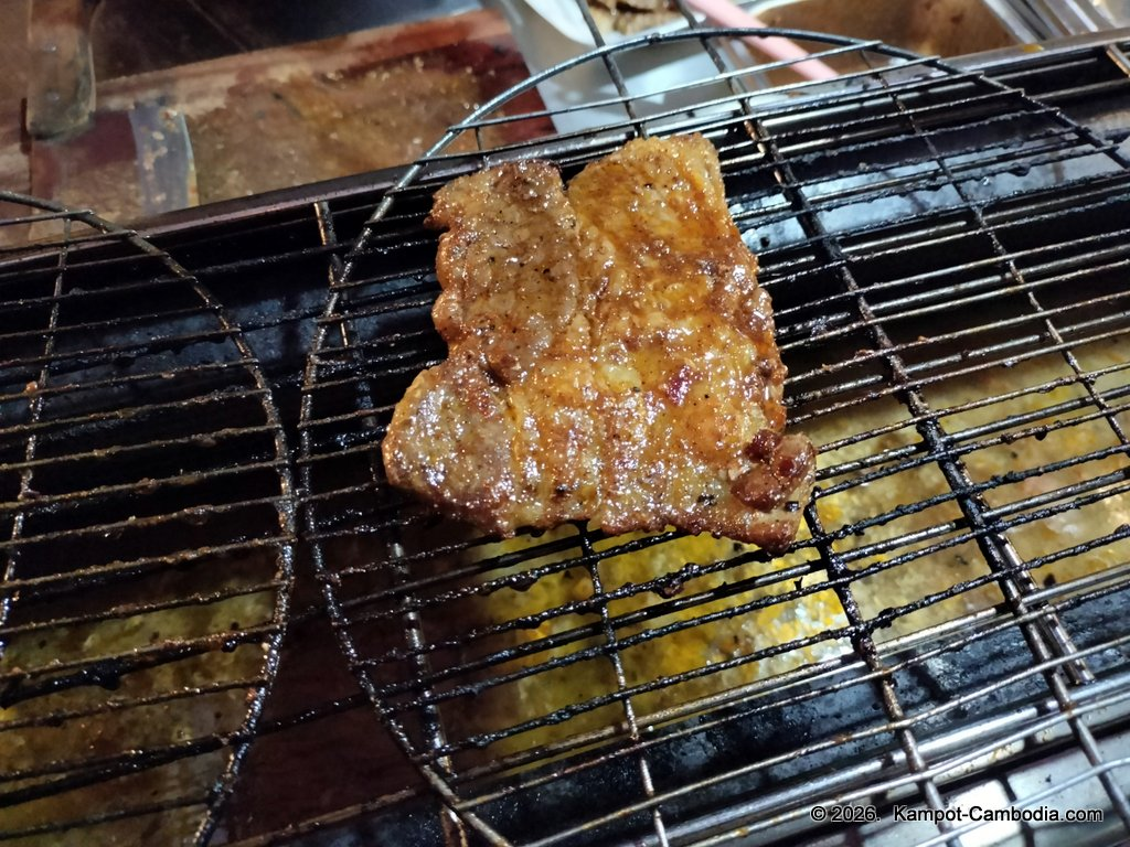 JC Grilled Steak with Kampot Pepper and Ginger in Kampot, Cambodia.