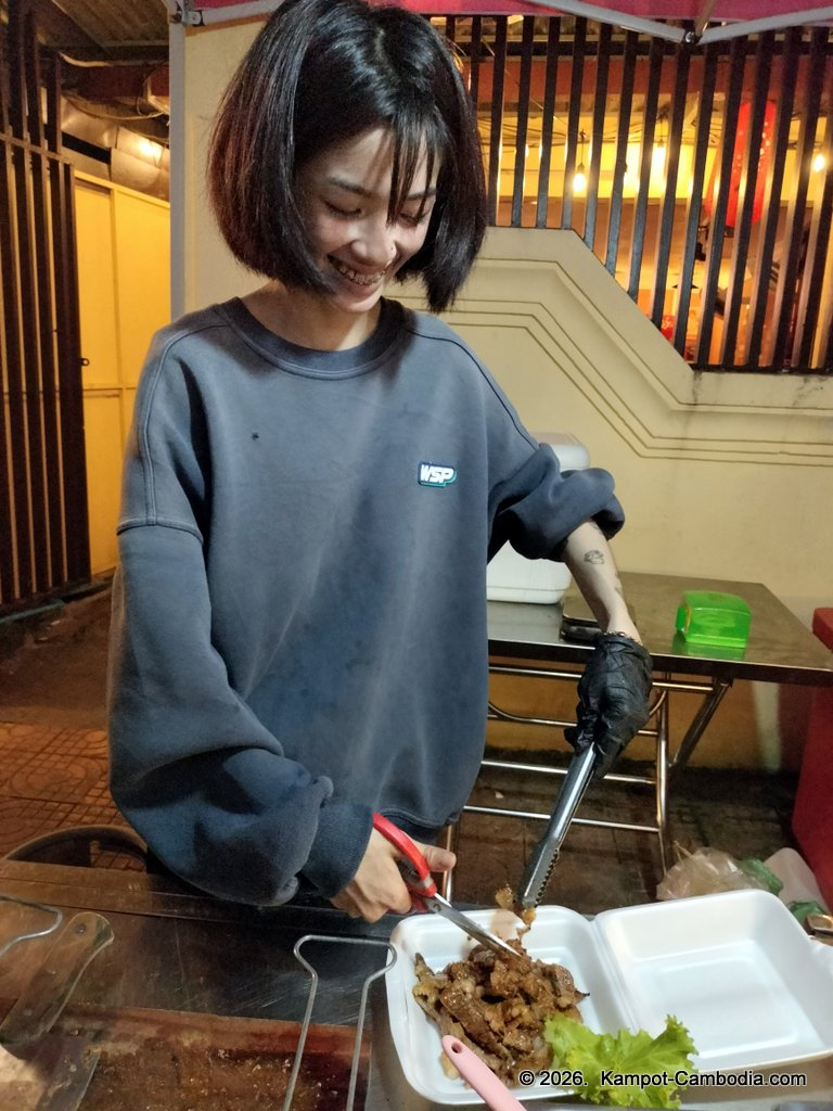 JC Grilled Steak with Kampot Pepper and Ginger in Kampot, Cambodia.