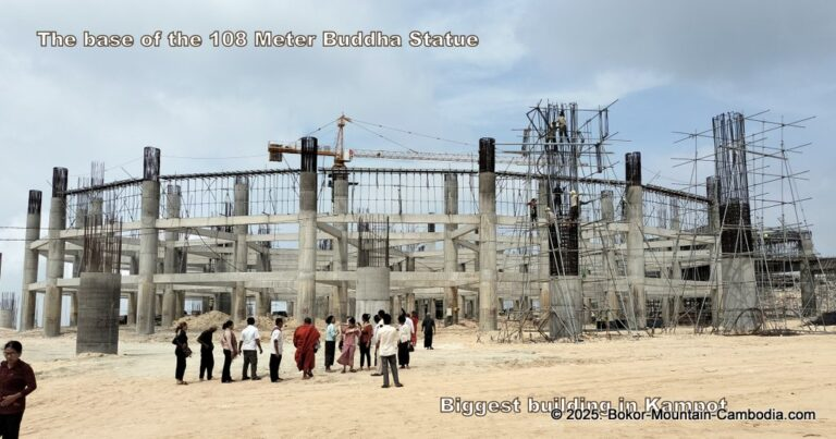 108 meter buddha statue being built on bokor mountain.
