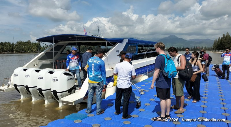 G.T.V.C Speedboat between Kampot and Koh Rong Island and Koh Rong Samloem Island in Cambodia.
