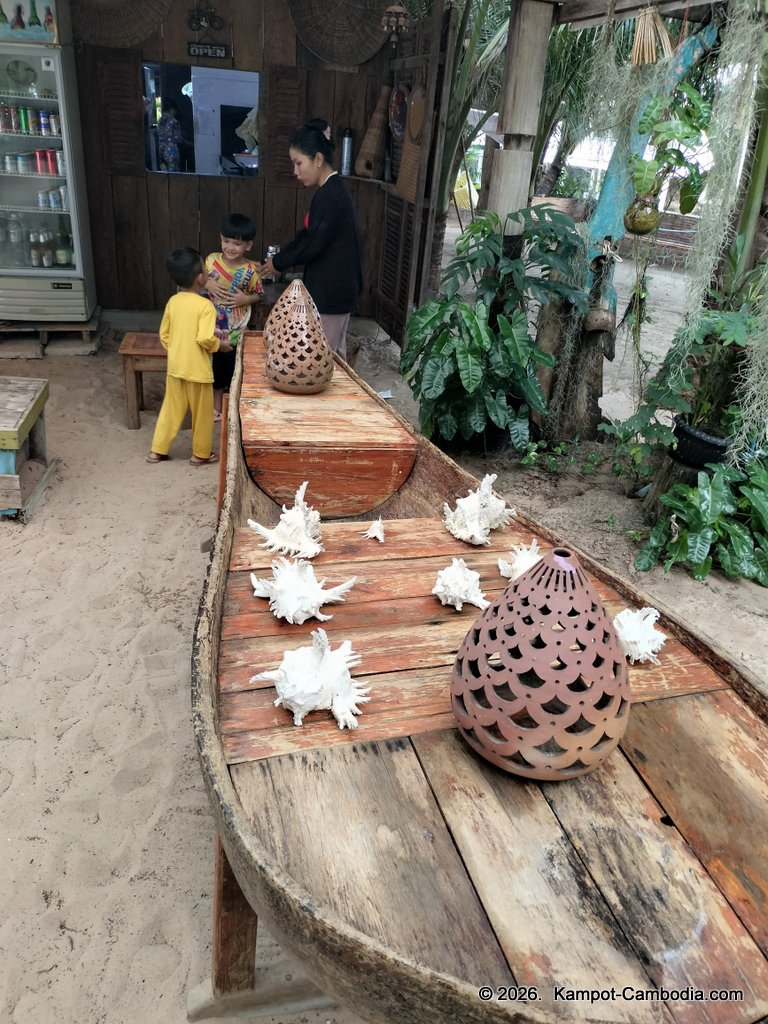 Koh Romnea on Fish Island in Kampot, Cambodia.